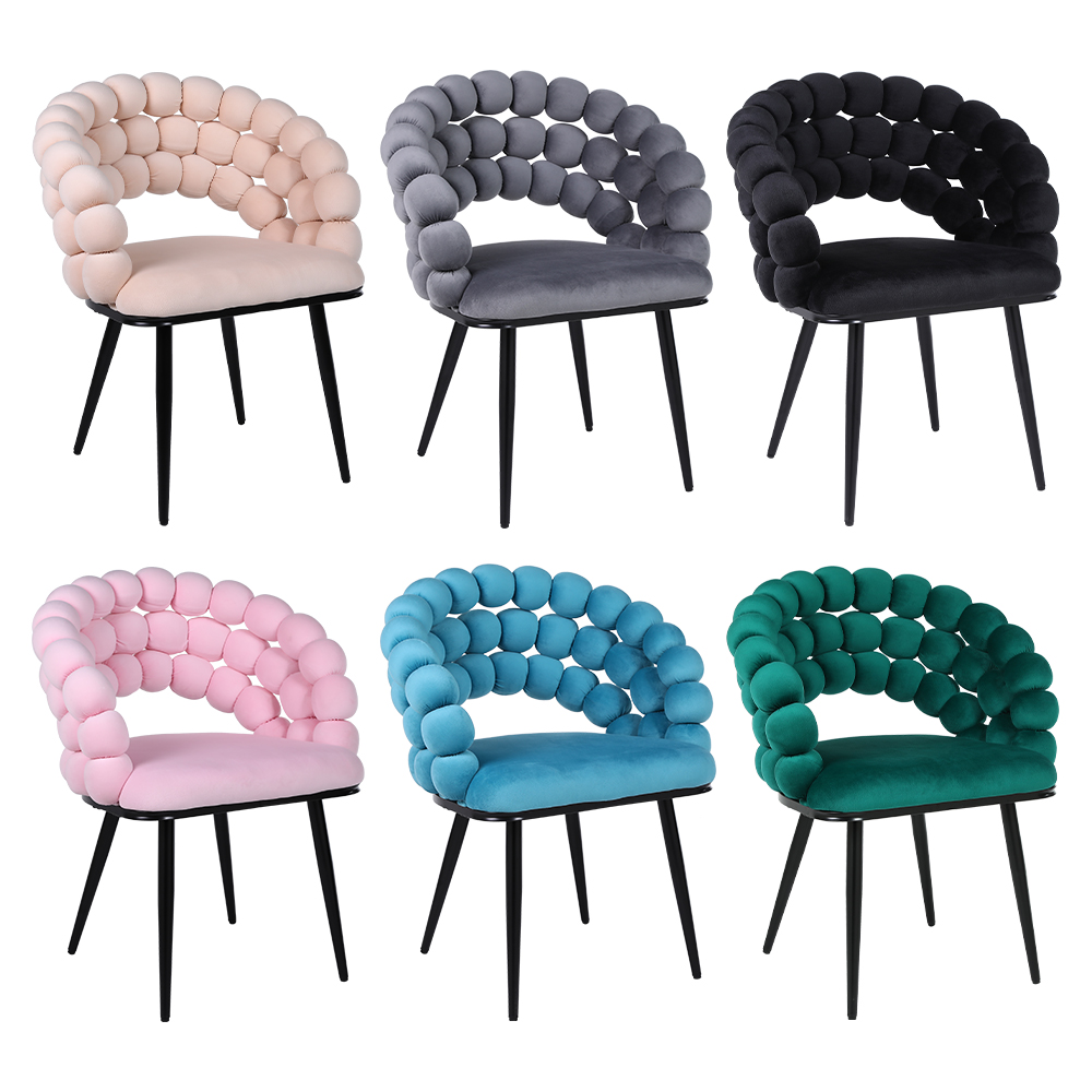 Modern design dining chair with fur ball back